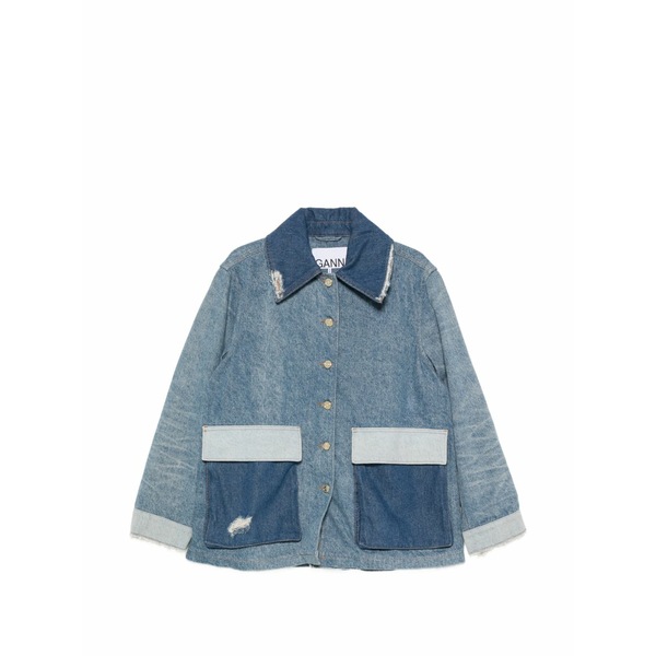 ガニー レディース 上衣＆上衣 アウター Buttoned distressed jacket Blue