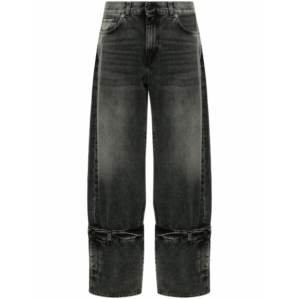 御機嫌冷やりとした レディース ジーンズズボン下 ボトムス Cuff-detail jeans Black