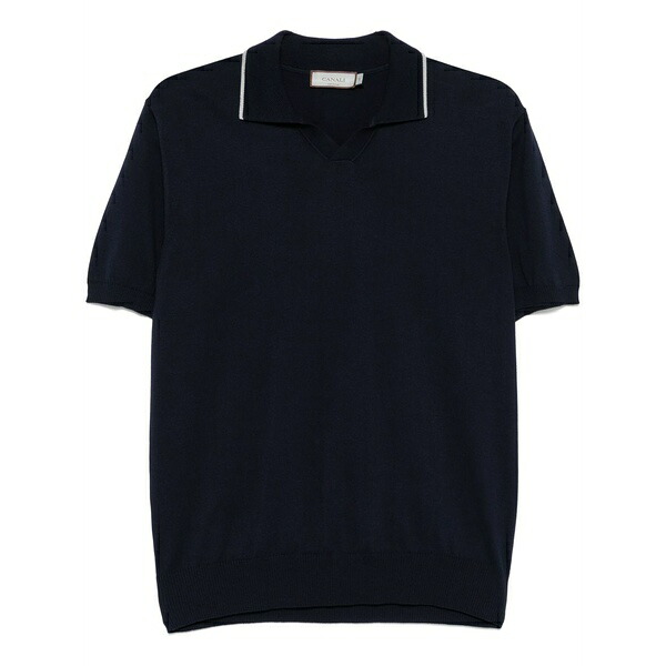 カナーリ メンズ ティーシャツ トップス Fine-knit t-shirt  Blue