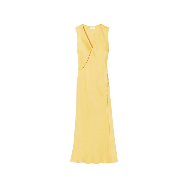 クローディピエルロ レディース 衣裳 トップス Button-fastening maxi dress Yellow