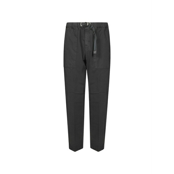 白いこと沙子 メンズ 心地よいズボン下 ボトムス Belted ripstop trousers Black
