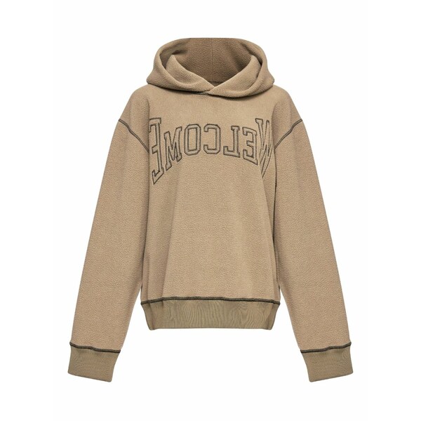 マルタンマルジェラ レディース パーカー・スウェットシャツ アウター Slogan-embroidered hoodie Neutrals