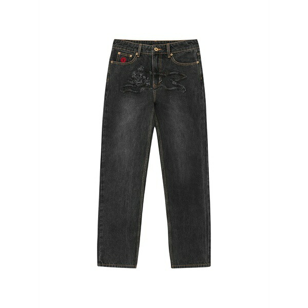 クリーム レディース 心地よいズボン下 ボトムス Washed graphic jeans  Grey