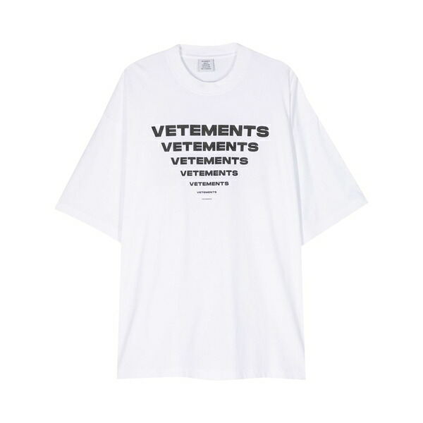 ヴェトモン メンズ ティーシャツ トップス Logo-print cotton t-shirt White