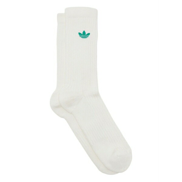 アディダス メンズ ソックス アンダー御召しもの X sporty \u0026 rich logo-embroidered socks White