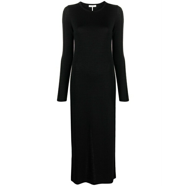 ラグアンドボーン レディース 衣裳 トップス Crew-neck fine-knit maxi dress Black