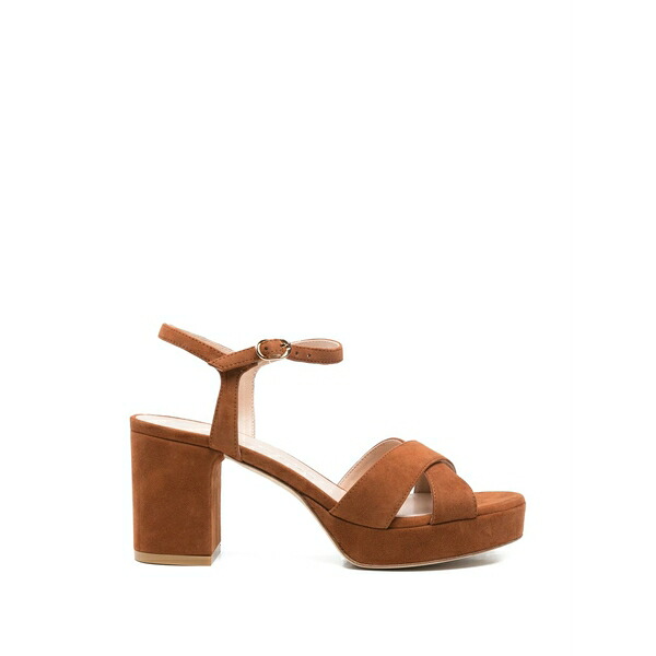 スチュアート ワイツマン レディース サンダル シューズ Cross-strap platform sandals Brown|asty