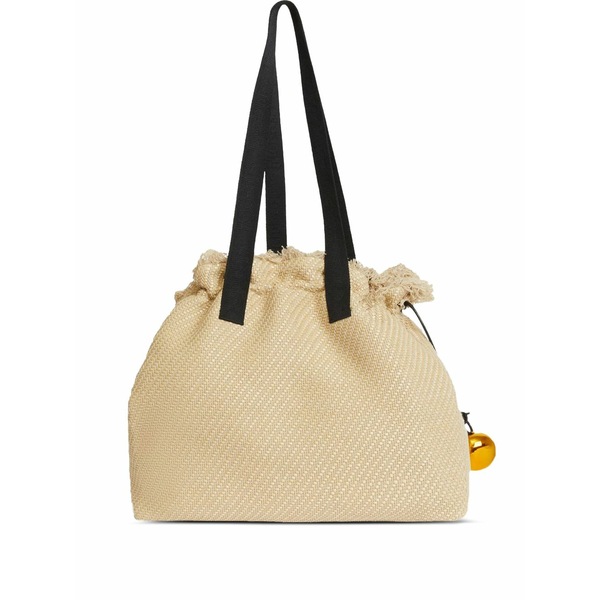 ロジャー レディース トートバッグ 御徒面子 Quinn fringed straw tote bag Neutrals