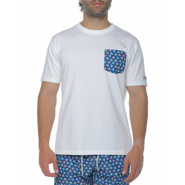 エムシーツーセイントバース メンズ プルオーバー トップス Octopus-print pocket t-shirt White