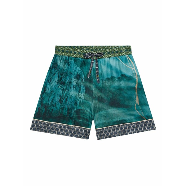 ピエール＝ルイ・マシア メンズ 心地よいズボン下 ボトムス Landscape-print silk shorts Green