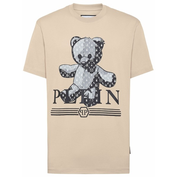 フィリップ飾り気のない メンズ ティーシャツ トップス Teddy bear cotton t-shirt Neutrals