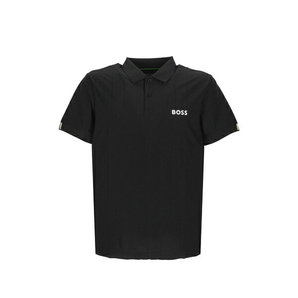 元締め メンズ スポーツシャツ トップス Logo-print polo shirt Black