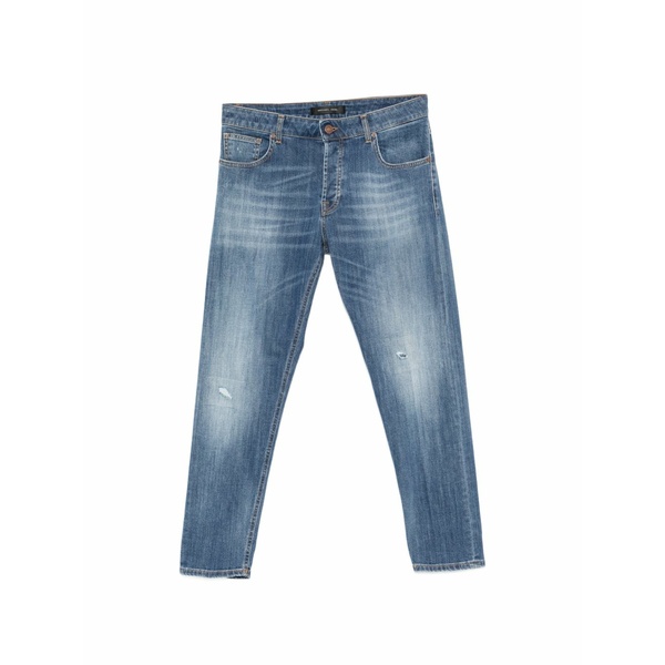 マイケル コール メンズ デニムパンツ ボトムス Distressed faded-effect jeans Blue|asty
