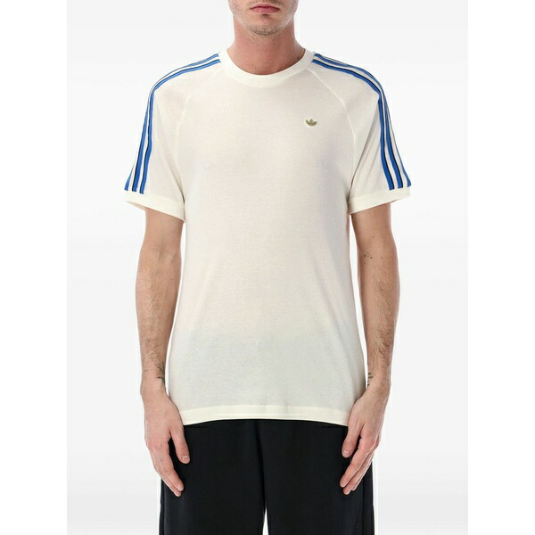 アディダス メンズ プルオーバー トップス Cali logo-detail t-shirt White