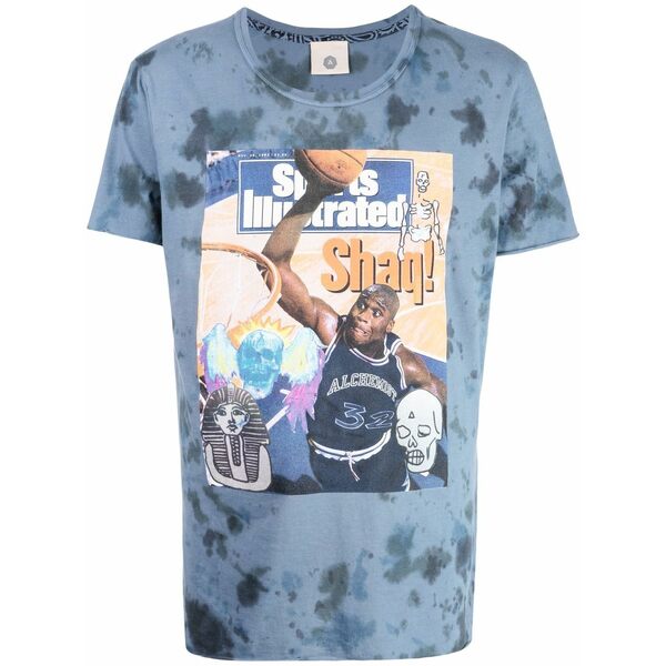 アル化学者 メンズ ティーシャツ トップス Graphic print tie-dye t-shirt Blue