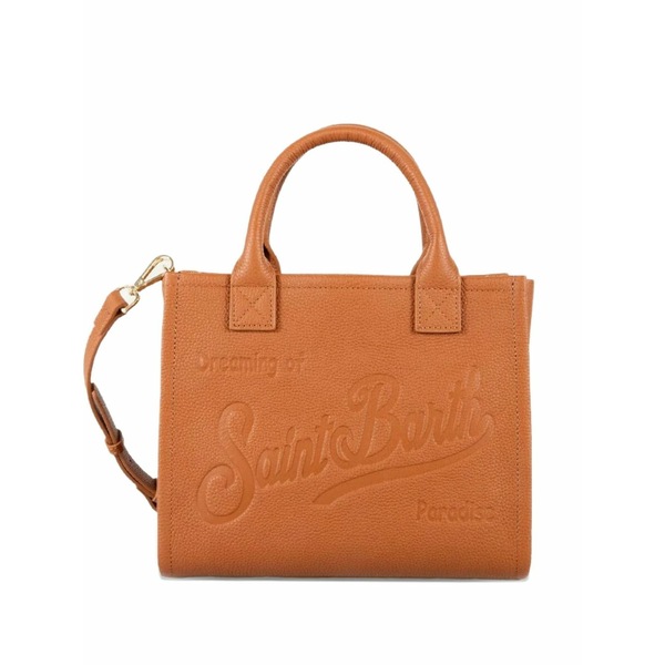 エムシーツーセイントバース レディース トートバッグ 御徒面子 Vanity embossed leather tote bag Brown