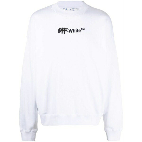 象牙色 メンズ パーカー・スウェットシャツ アウター Logo-print long-sleeve sweatshirt White