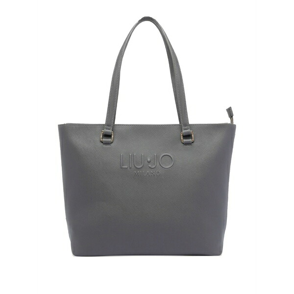リュージョー レディース トートバッグ バッグ Logo-embossed tote bag Grey|asty