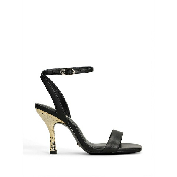 ゴールド \u0026 頬べに レディース サンダル シューズ Biscuit embossed-heel sandals Black