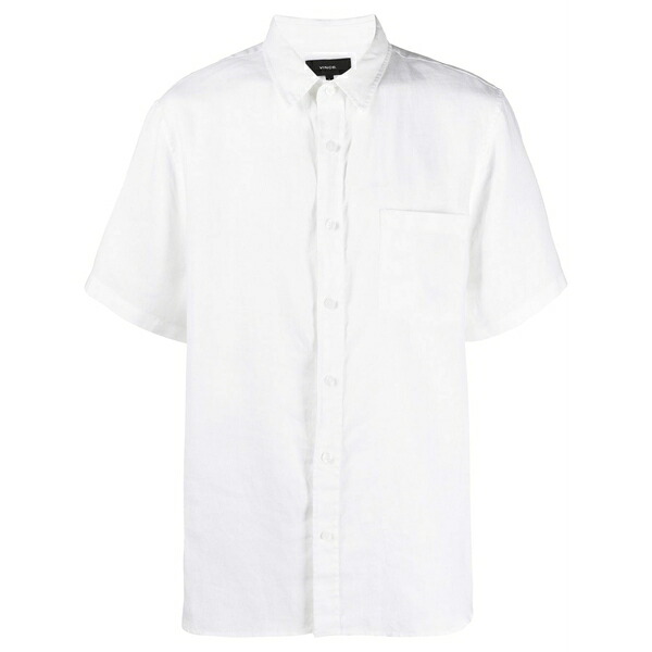 ヴィンス メンズ ティーシャツ トップス Short-sleeve linen shirt White
