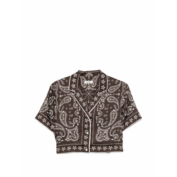 沙子ロ レディース プルオーバー トップス Paisley-print cropped shirt Brown
