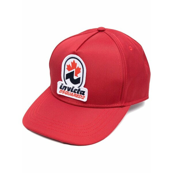 ディースクエアード メンズ 帽子 アクセサリー Logo-patch baseball cap Red｜asty