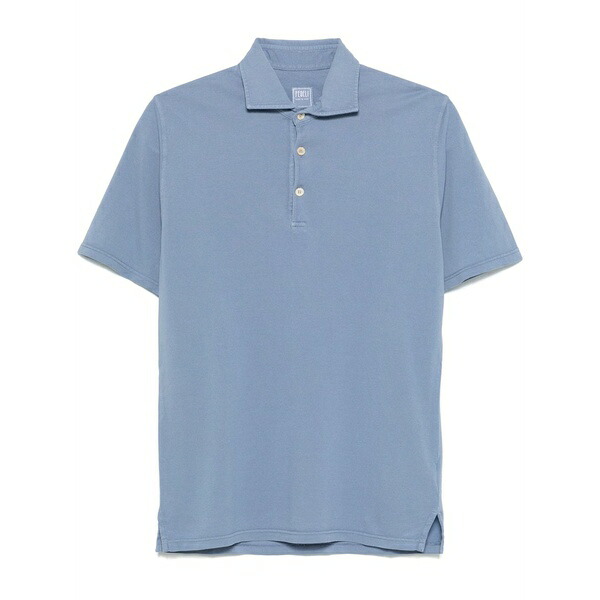 フェデーリ メンズ スポーツシャツ トップス Piqu￡ polo shirt  Blue