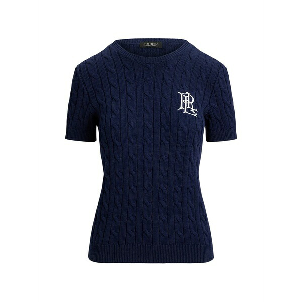 ラルフローレン レディース 編み物\u0026プルオーバー アウター Cable-knit logo jumper Blue