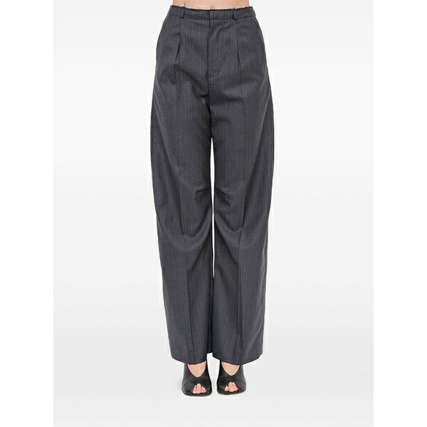 マルタンマルジェラ レディース 心地よいズボン下 ボトムス Pinstripe oversized trousers Grey