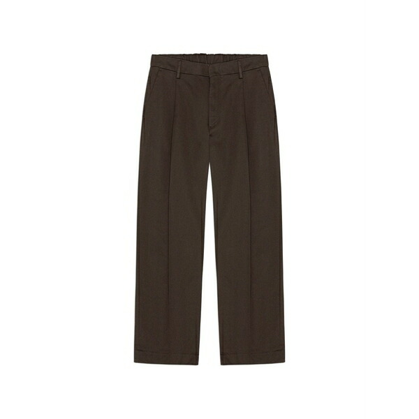エヌエヌ77 メンズ 心地好いズボン下 ボトムス Kay pleated trousers Brown