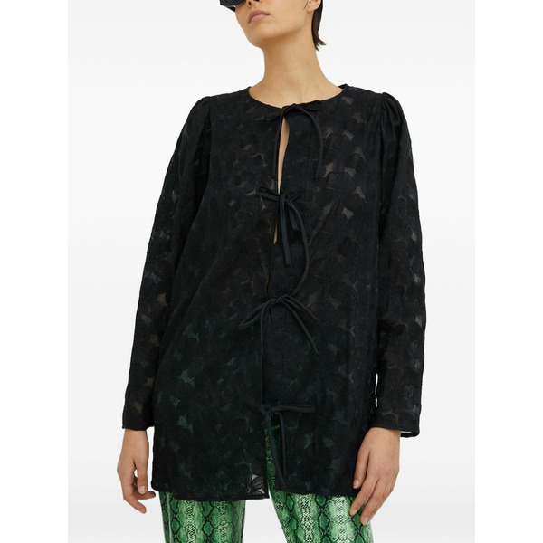 ルサム レディース ティーシャツ トップス Tie top Black