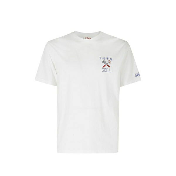エムシーツーセイントバース メンズ ティーシャツ トップス Portofino embroidered graphic t-shirt White