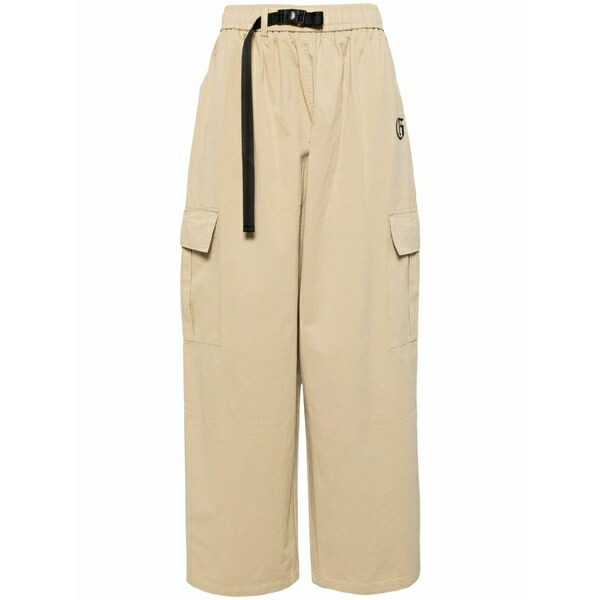 地びた 無し レディース 心地よいズボン下 ボトムス Logo-print cargo pants Brown