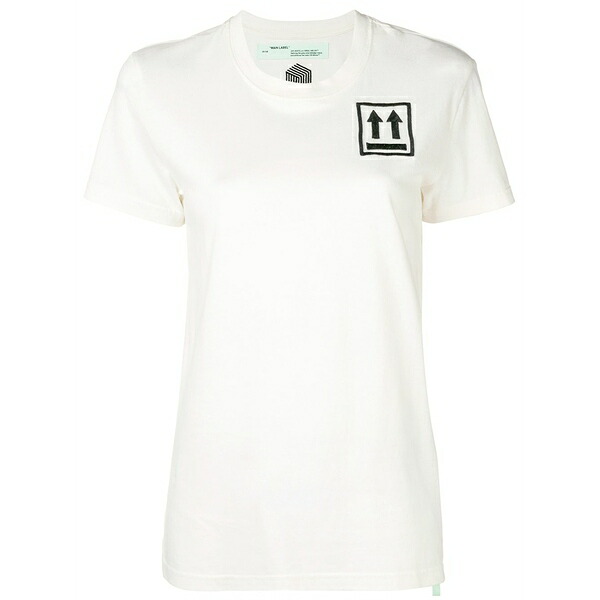 オフホワイト レディース Tシャツ トップス Embroidered t-shirt Neutrals|asty