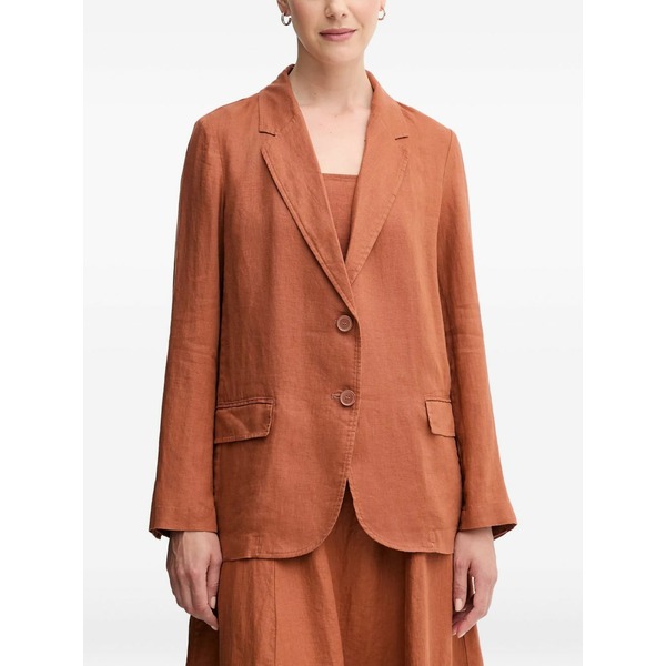 ベネトン  レディース 上衣＆上衣 アウター Buttoned pocket linen blazer Brown