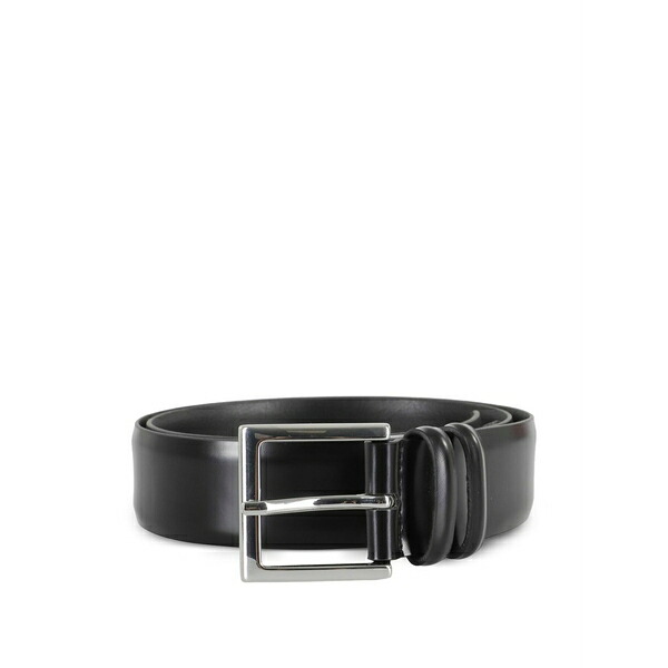 オルチアーニ メンズ 胴締め 佩び物 Square-buckle leather belt Black
