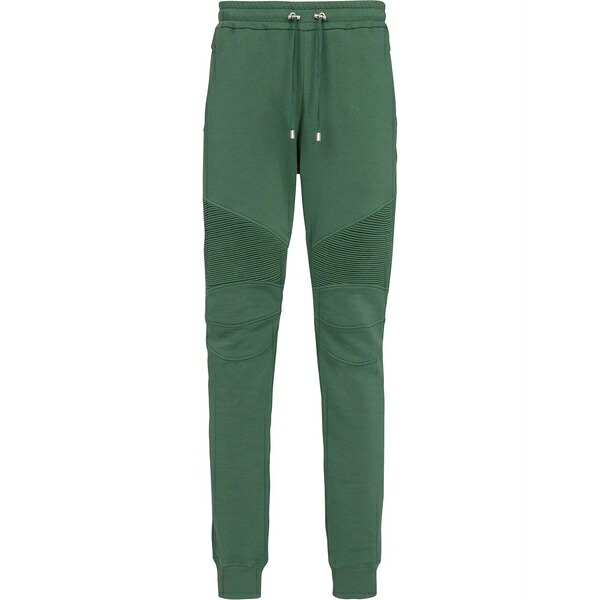 バルマン メンズ 心地よいズボン下 ボトムス Drawstring cotton track pants Green
