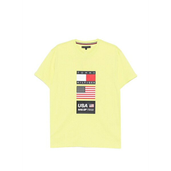 トミー ヒルフィガー メンズ ティーシャツ トップス Logo-print t-shirt Yellow