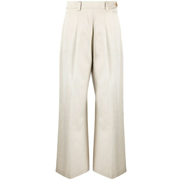フォルテ フォルテ レディース 心地よいズボン下 ボトムス Herringbone straight-leg trousers Neutrals