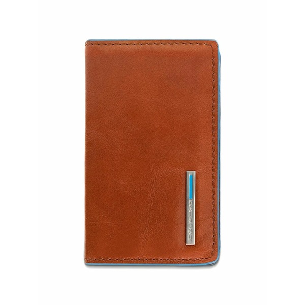 ピークアドロ  メンズ 金入れ 付属物 Logo-plaque leather business-card holder Brown