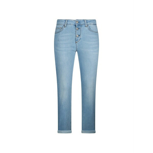 リュージョー レディース ジーンズズボン下 ボトムス Gemstone-appliqu￡ turn-up jeans Blue