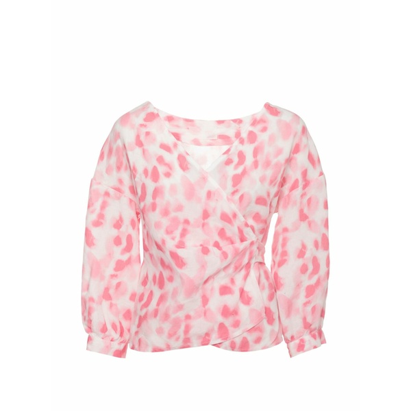 １２０％リノ レディース シャツ トップス Abstract-print wrap-style blouse White｜asty