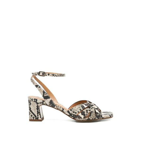 ペドロ ミラレス レディース サンダル シューズ Snakeskin-effect crossover-strap sandals Neutrals