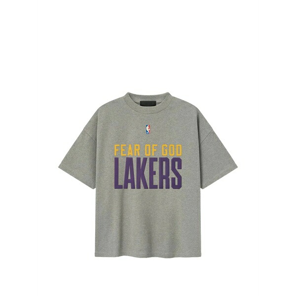 エフオージーエッセンシャルズ メンズ Tシャツ トップス Lakers 90's t-shirt Grey|asty