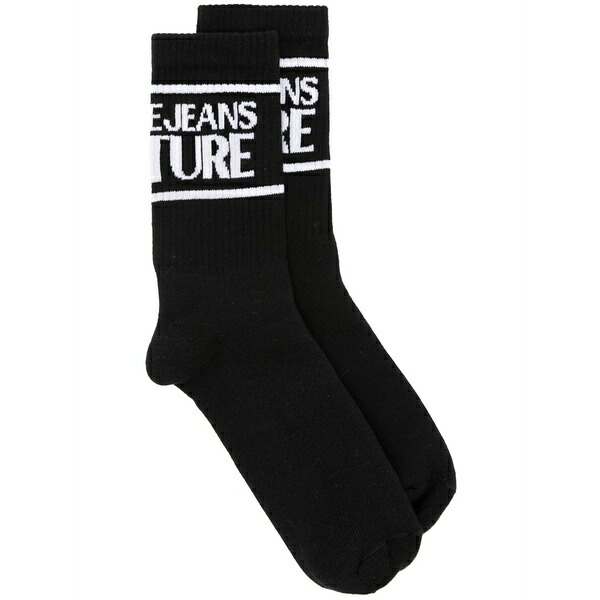 呼びりん探し回る レディース ソックス アンダー御召しもの Logo-intarsia knitted socks Black