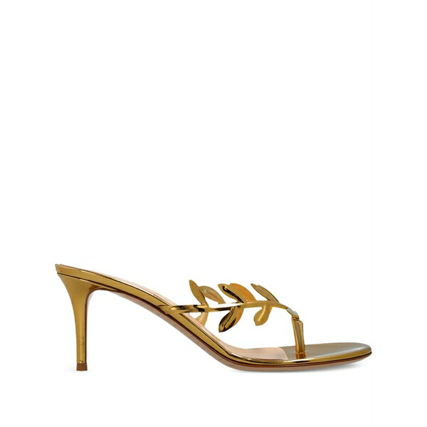 ジャンヴィト ロッシ レディース サンダル シューズ Leaf-motif heeled mules Gold