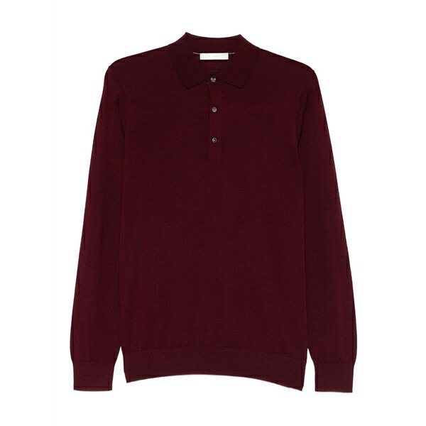 ディクタット メンズ スポーツシャツ トップス Long-sleeve polo shirt Red