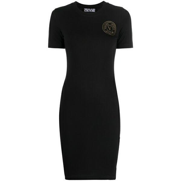 呼びりん探し回る レディース 衣裳 トップス V-emblem print t-shirt dress Black