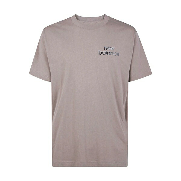 ニュー平衡にする メンズ ティーシャツ トップス Chrome runner metallic-figure print t-shirt Neutrals