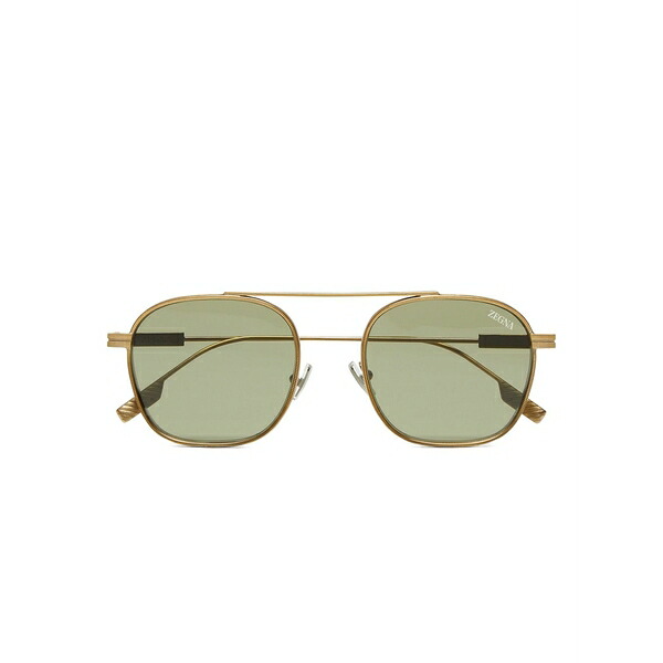ゼニア メンズ サングラス・アイウェア アクセサリー Square-frame sunglasses Gold｜asty